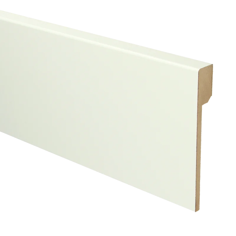 Fabrieksprijs MDF Renovatieplint Modern 120x18 RAL 9010 Zuiver Wit 16021